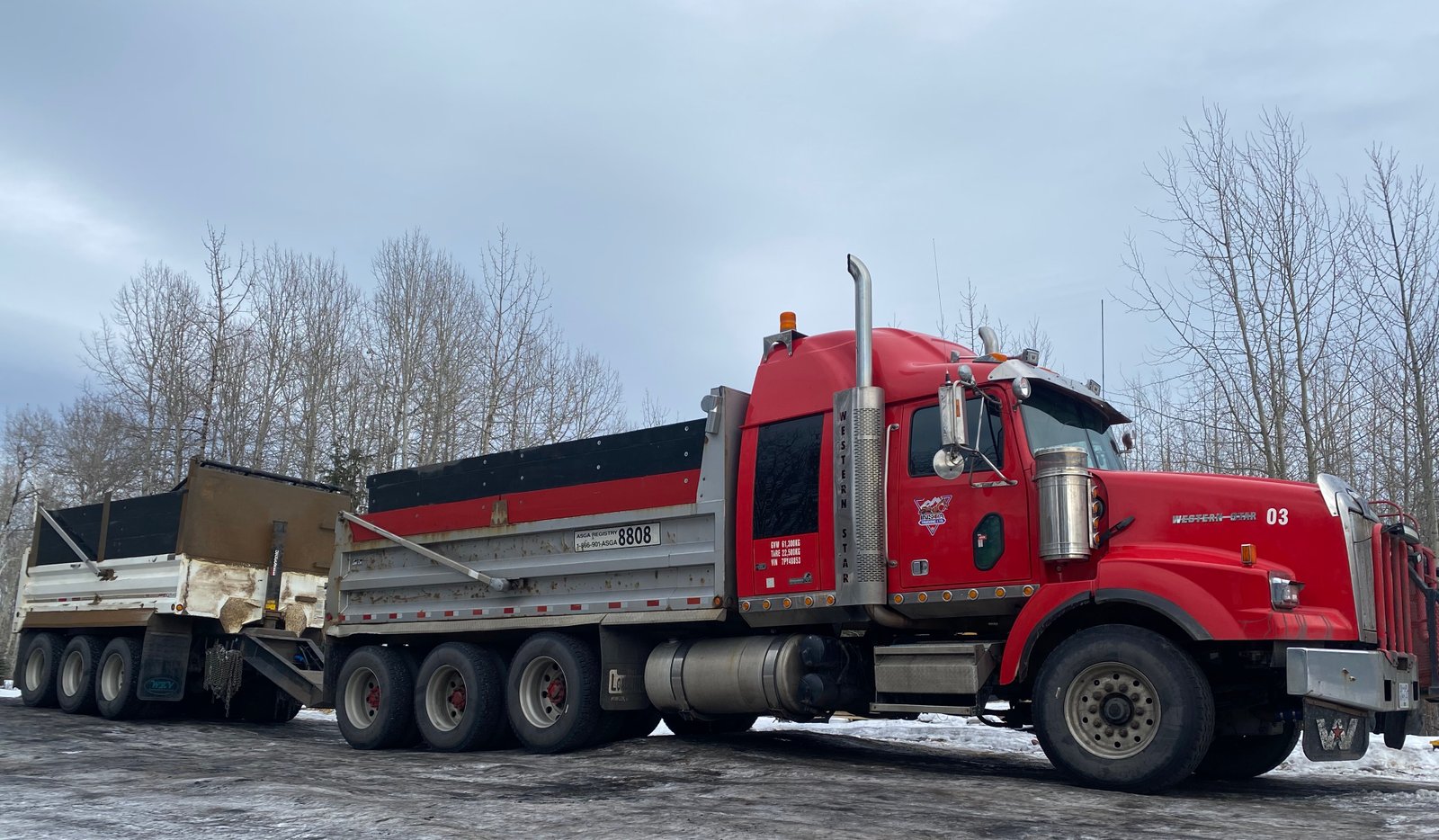 Insta Trucking aggregate hauling job site Northern BC